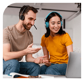 Two students learning
