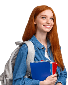 Student holding books